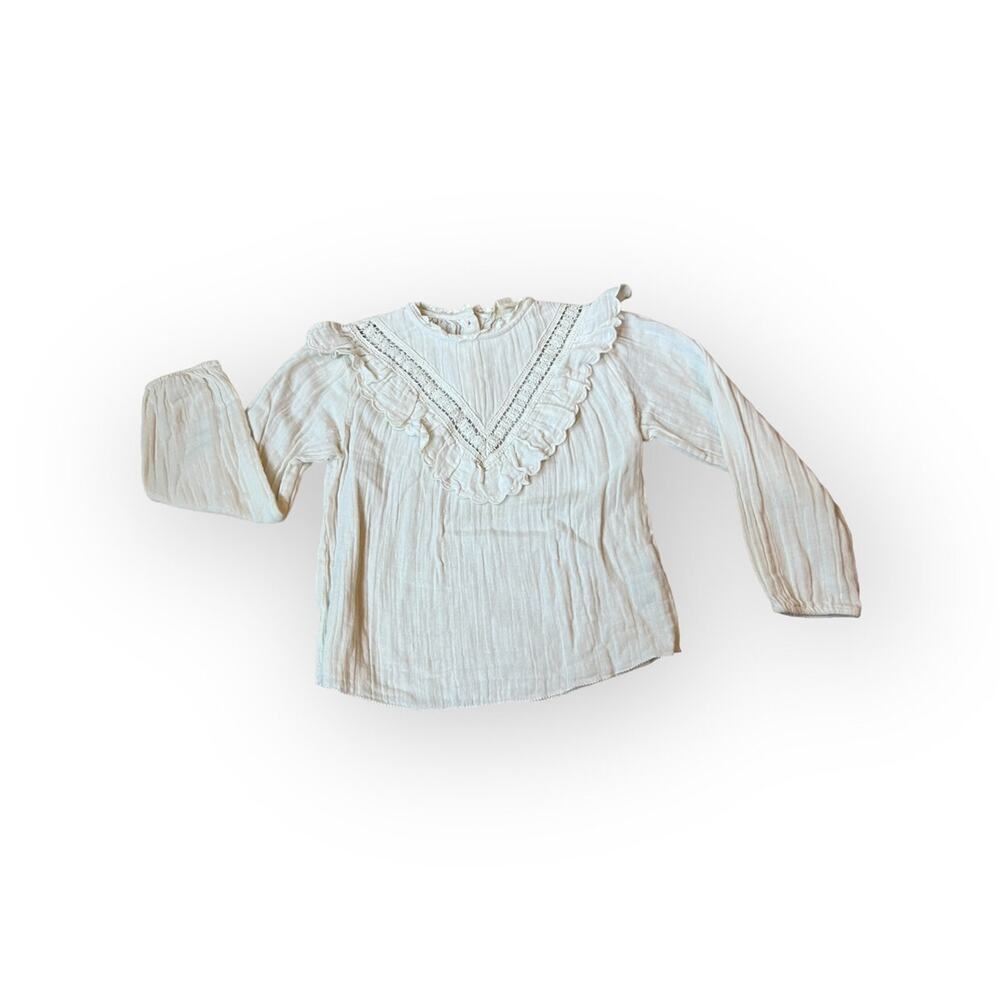 Louise Misha Linen Lace Peasant Top